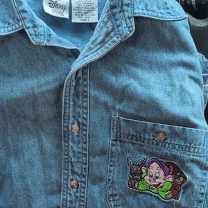 Disney Denim Shirt with Dwarfs Embroidery